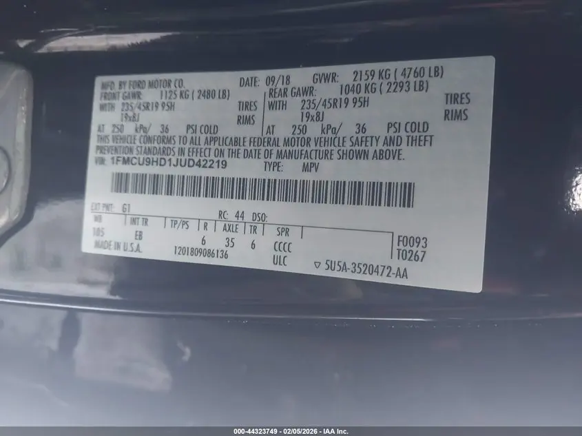 2018 FORD ESCAPE SEL