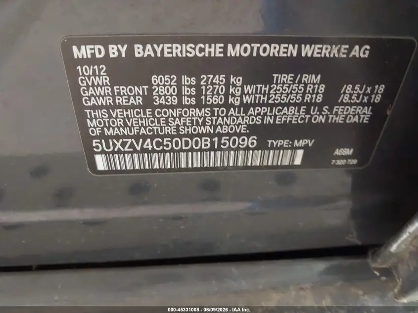 2013 BMW X5 XDRIVE35I/XDRIVE35I PREMIUM/XDRIVE35I SPORT ACTIVITY