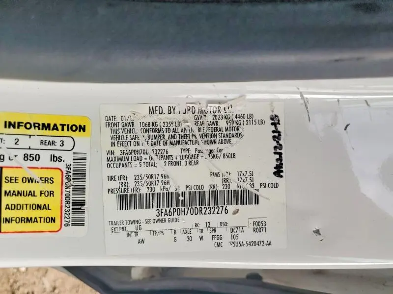 2013 FORD FUSION SE  