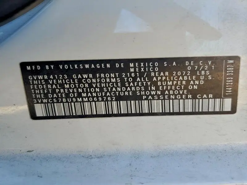 2021 VOLKSWAGEN JETTA S  