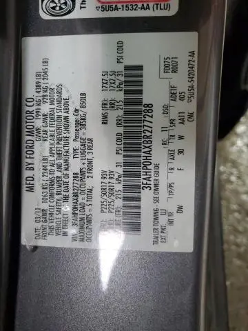 2011 FORD FUSION SE