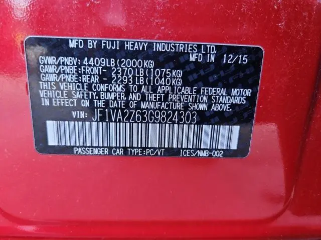 2016 SUBARU WRX STI LIMITED  