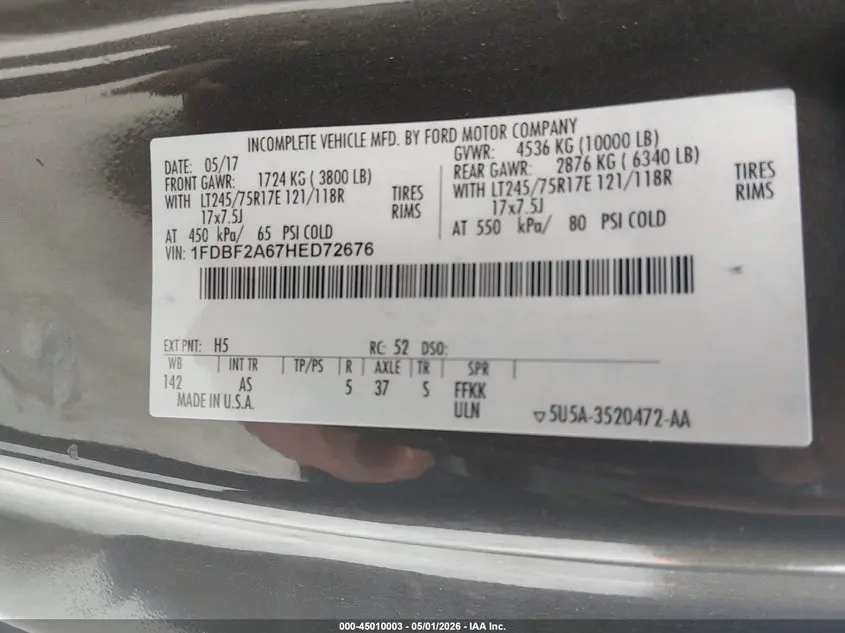 2017 FORD F-250 XL