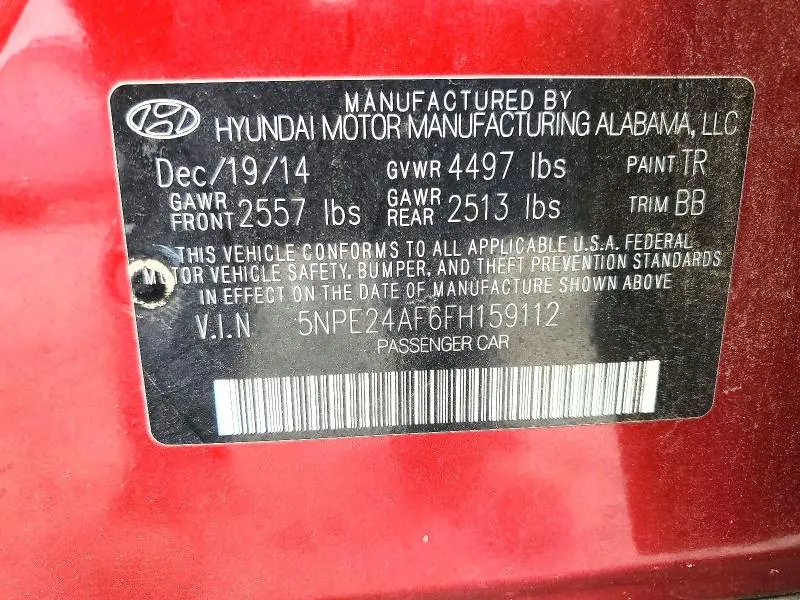 2015 HYUNDAI SONATA SE  