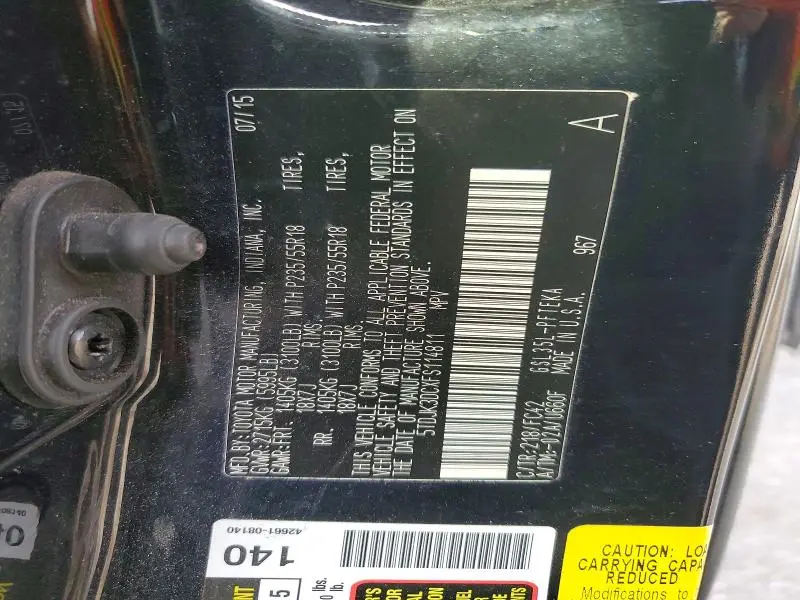 2015 TOYOTA SIENNA LE  