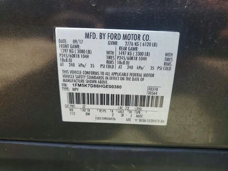 2017 FORD EXPLORER XLT  