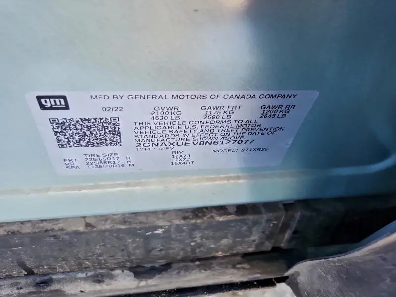 2022 CHEVROLET EQUINOX LT  