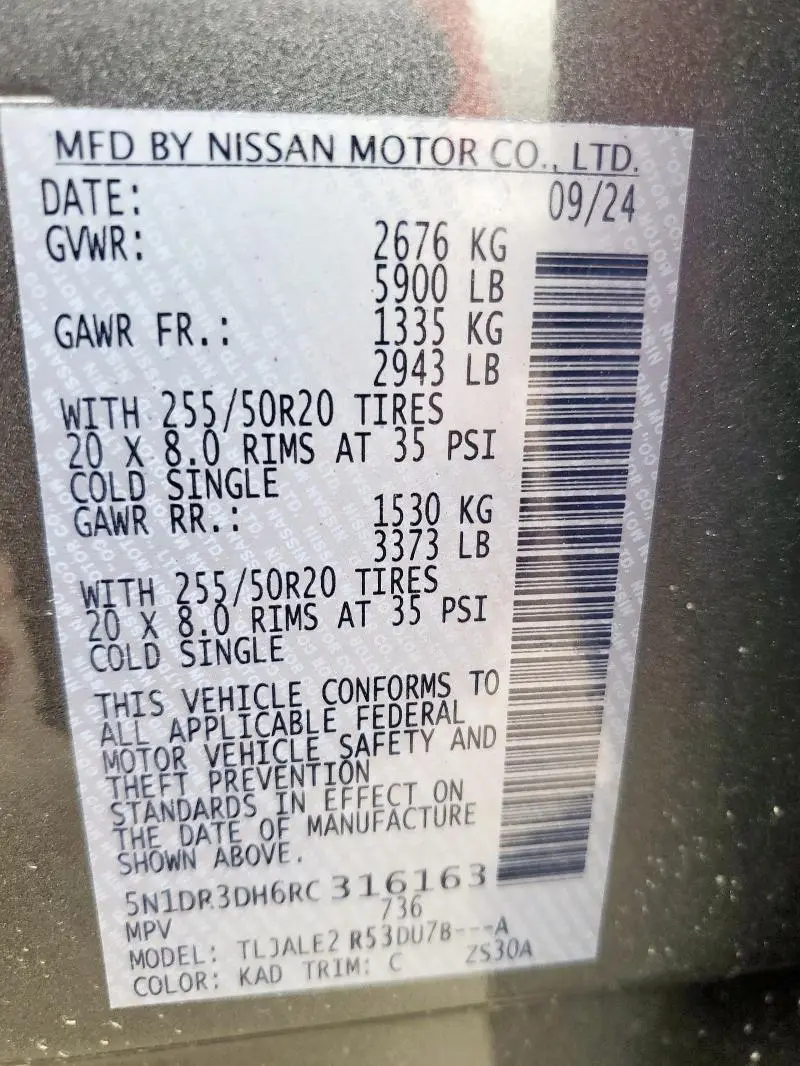 2024 NISSAN PATHFINDER PLATINUM  