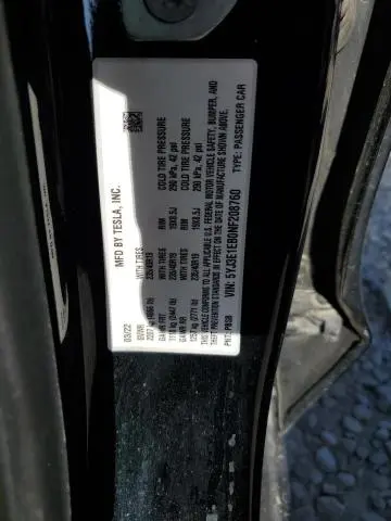 2022 TESLA MODEL 3   