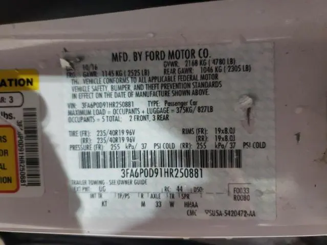 2017 FORD FUSION TITANIUM  