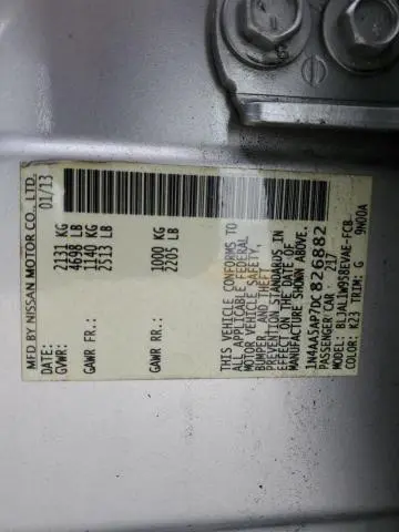 2013 NISSAN MAXIMA S