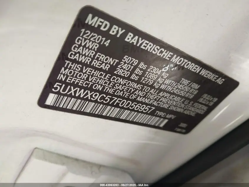 2015 BMW X3 XDRIVE28I