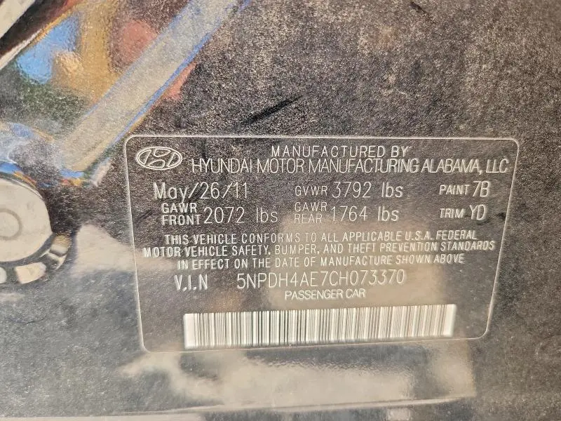 2012 HYUNDAI ELANTRA GLS  
