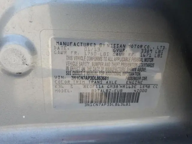 2013 NISSAN VERSA S  