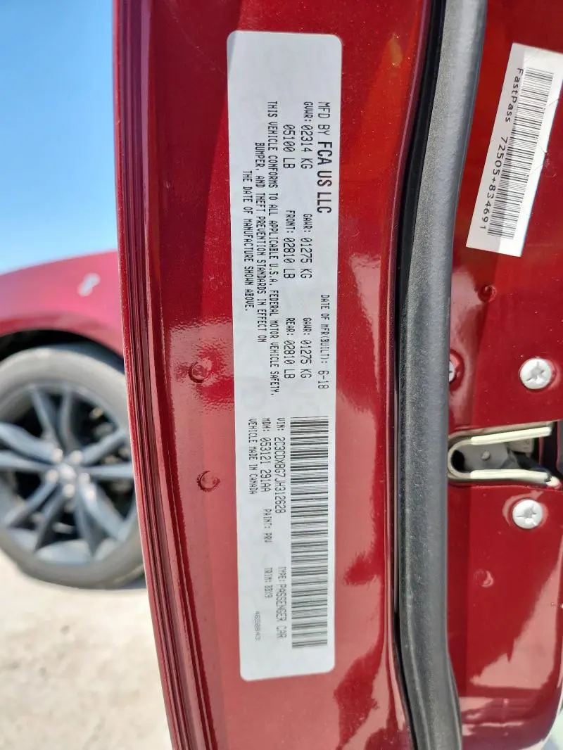 2018 DODGE CHARGER SXT  