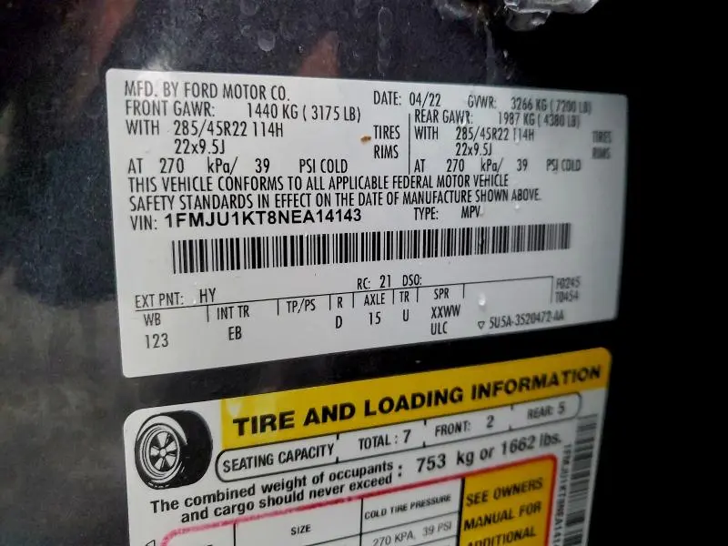 2022 FORD EXPEDITION LIMITED  