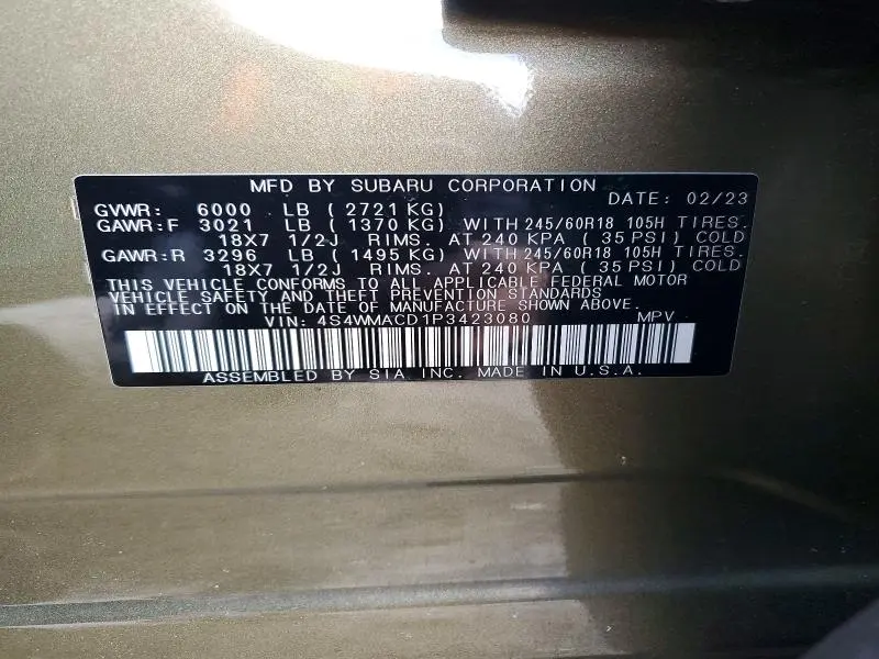 2023 SUBARU ASCENT PREMIUM  