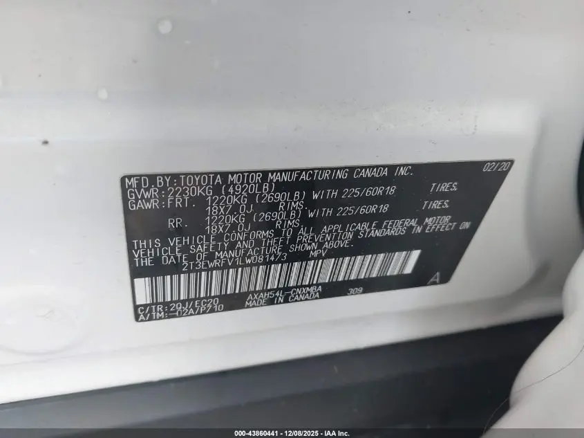 2020 TOYOTA RAV4 HYBRID XSE