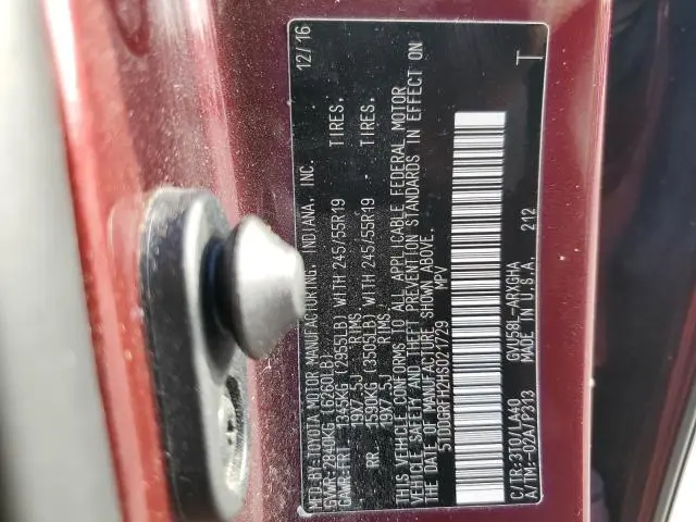 2017 TOYOTA HIGHLANDER HYBRID LIMITED  