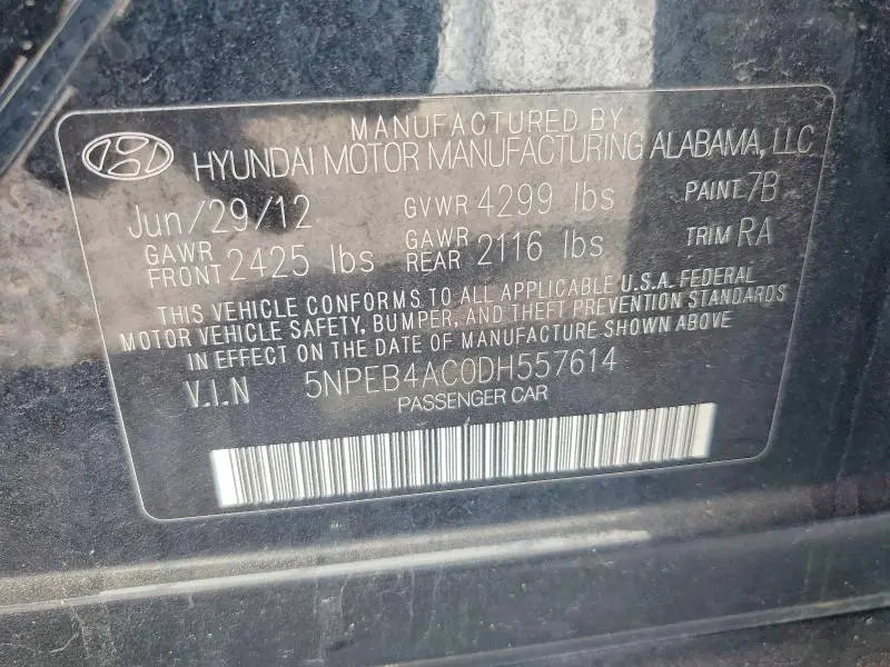 2013 HYUNDAI SONATA GLS  