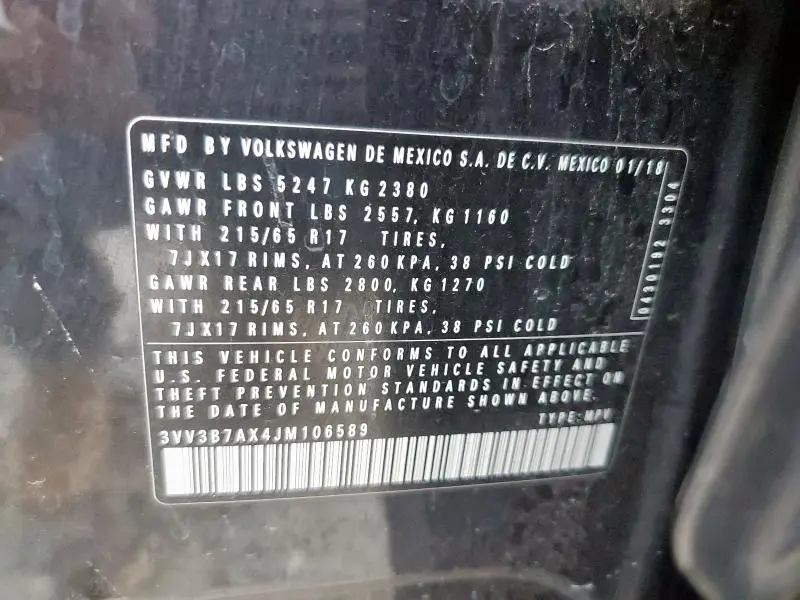 2018 VOLKSWAGEN TIGUAN SE  