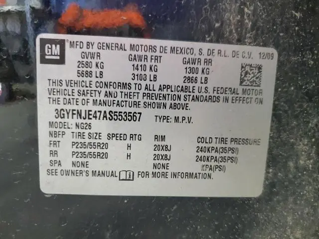 2010 CADILLAC SRX PERFORMANCE COLLECTION  