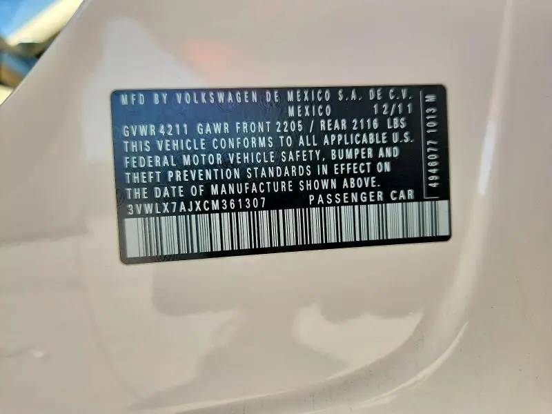 2012 VOLKSWAGEN JETTA SEL  