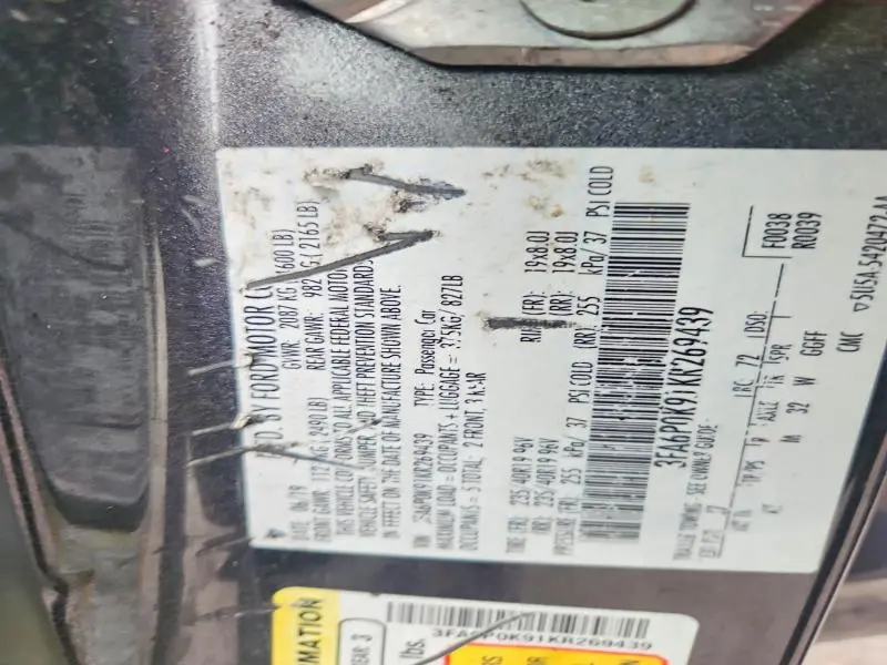 2019 FORD FUSION TITANIUM  