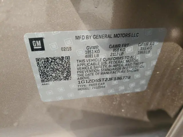2018 CHEVROLET MALIBU LT  