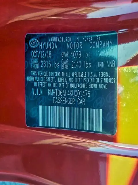 2019 HYUNDAI VELOSTER N   