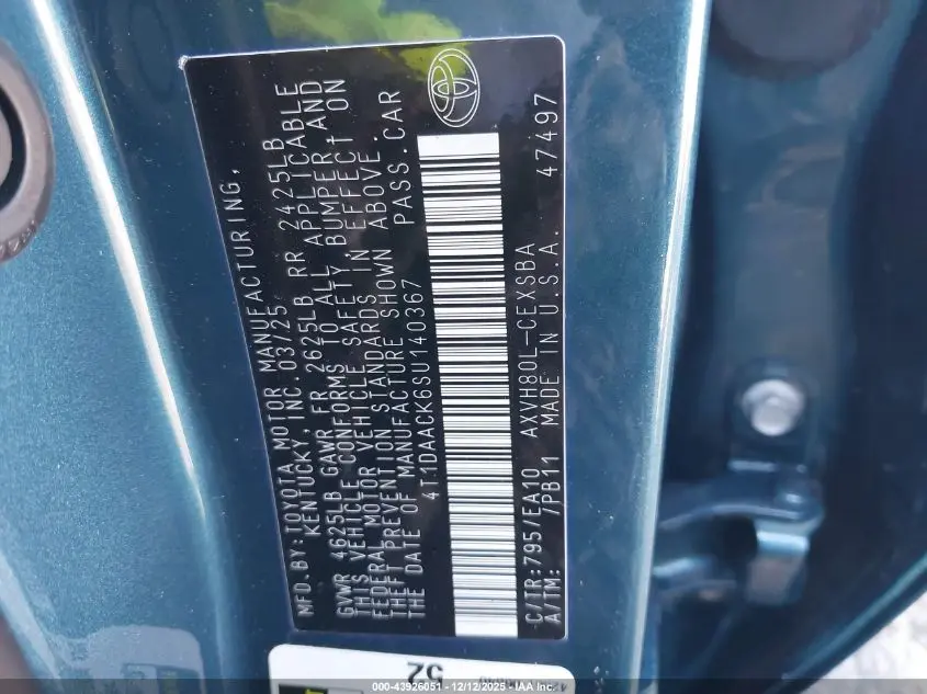 2025 TOYOTA CAMRY SE