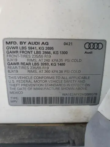 2021 AUDI Q5 E PREMIUM PLUS  