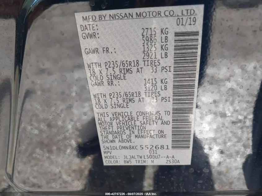 2019 INFINITI QX60 LUXE