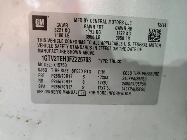 2015 GMC SIERRA K1500  