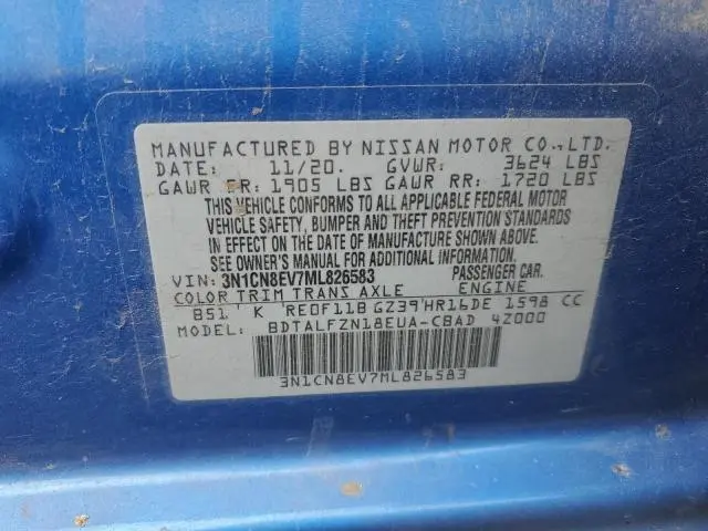 2021 NISSAN VERSA SV  