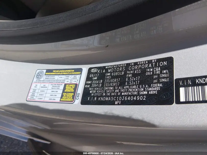 2018 KIA SEDONA L
