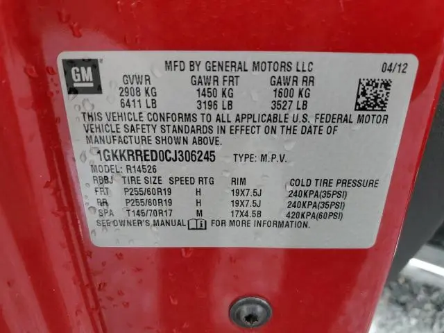 2012 GMC ACADIA SLT-1
