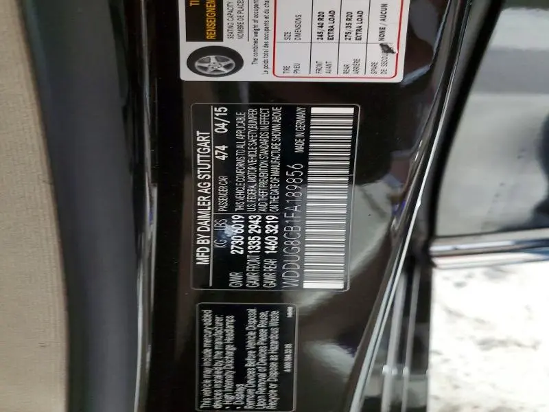 2015 MERCEDES-BENZ S 550  