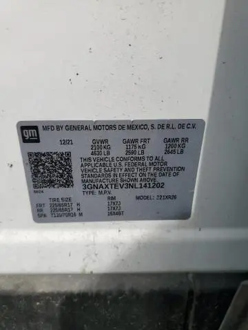 2022 CHEVROLET EQUINOX LT  