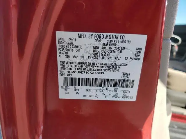 2012 FORD ESCAPE XLT  