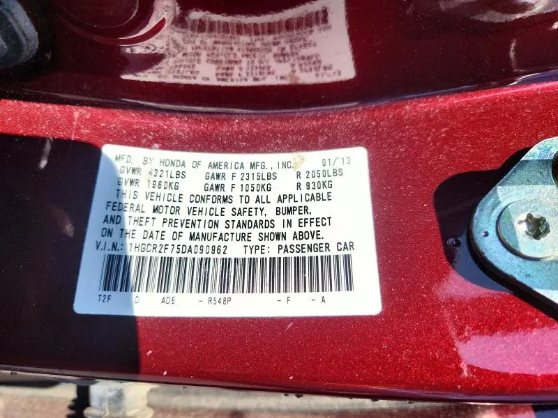 2013 HONDA ACCORD EX  