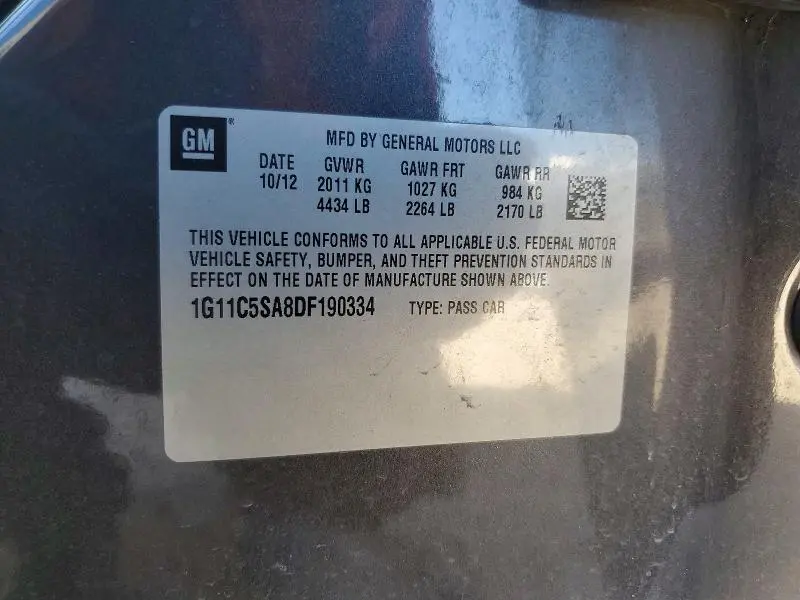 2013 CHEVROLET MALIBU 1LT  