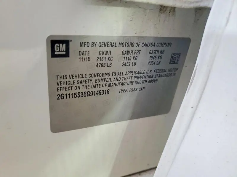 2016 CHEVROLET IMPALA LT  