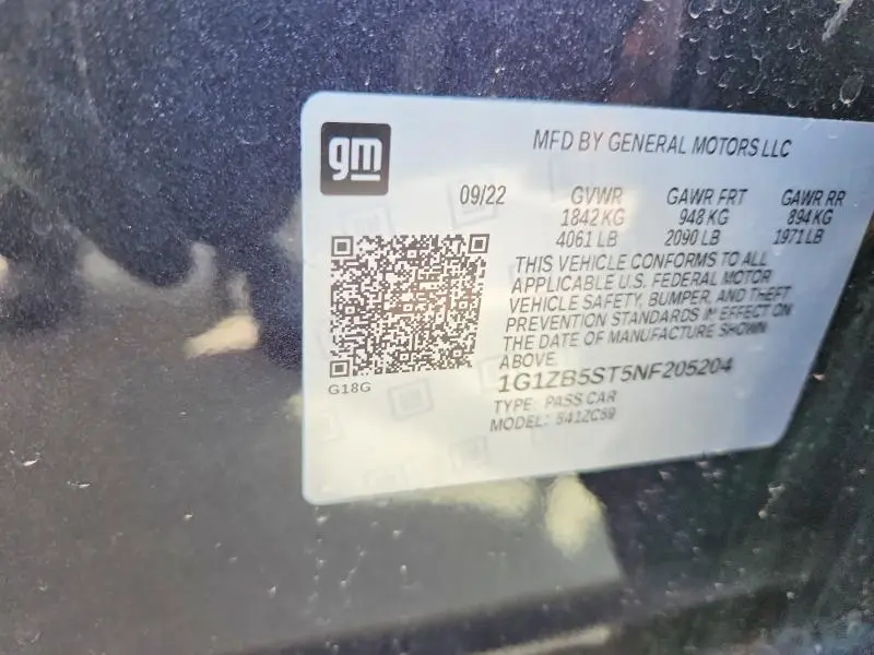 2022 CHEVROLET MALIBU LS  