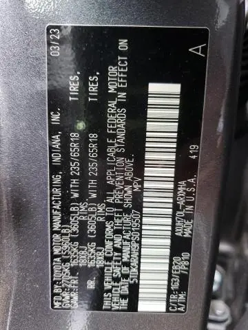 2023 TOYOTA HIGHLANDER HYBRID XLE  