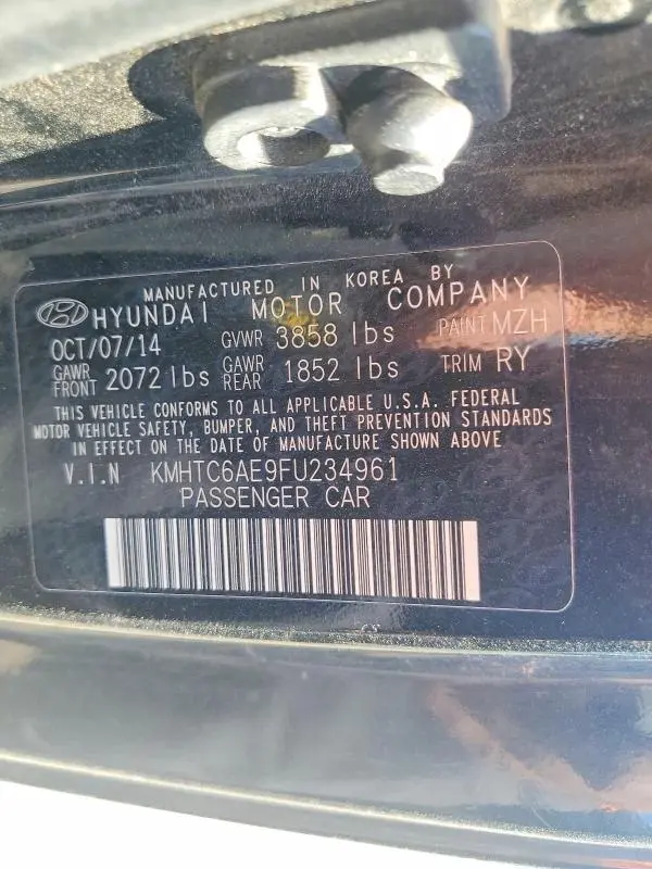 2015 HYUNDAI VELOSTER TURBO  