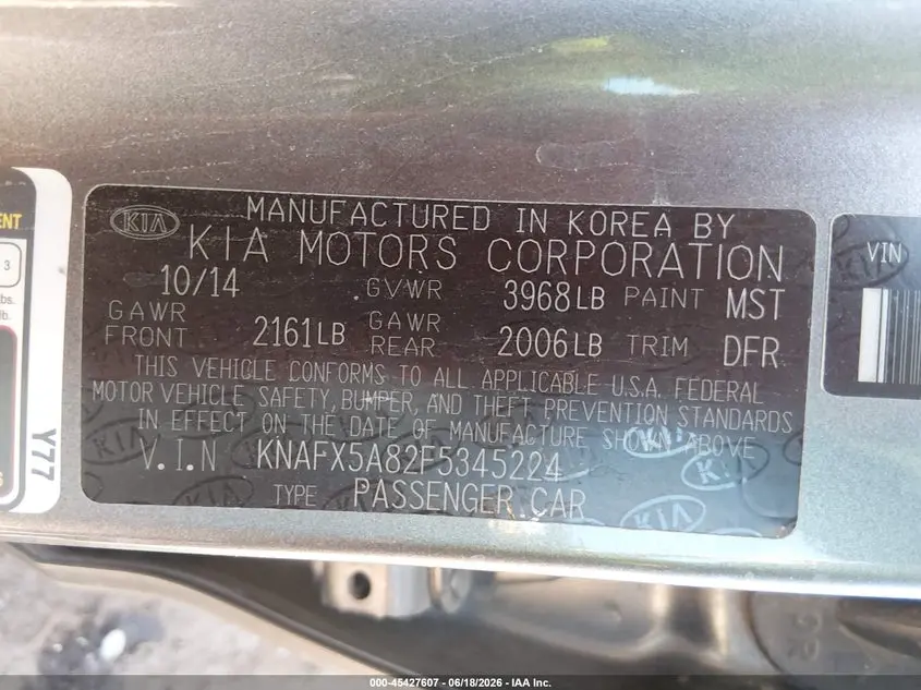 2015 KIA FORTE EX