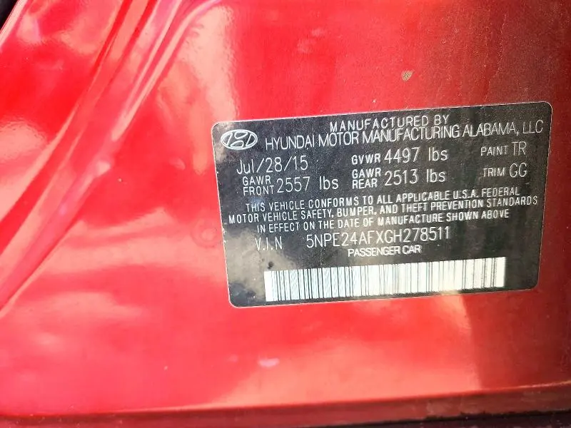 2016 HYUNDAI SONATA SE  