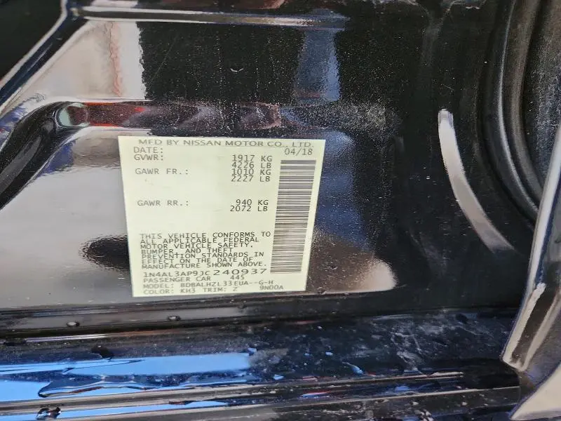 2018 NISSAN ALTIMA 2.5 SR  
