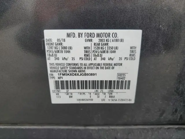 2018 FORD EXPLORER XLT  